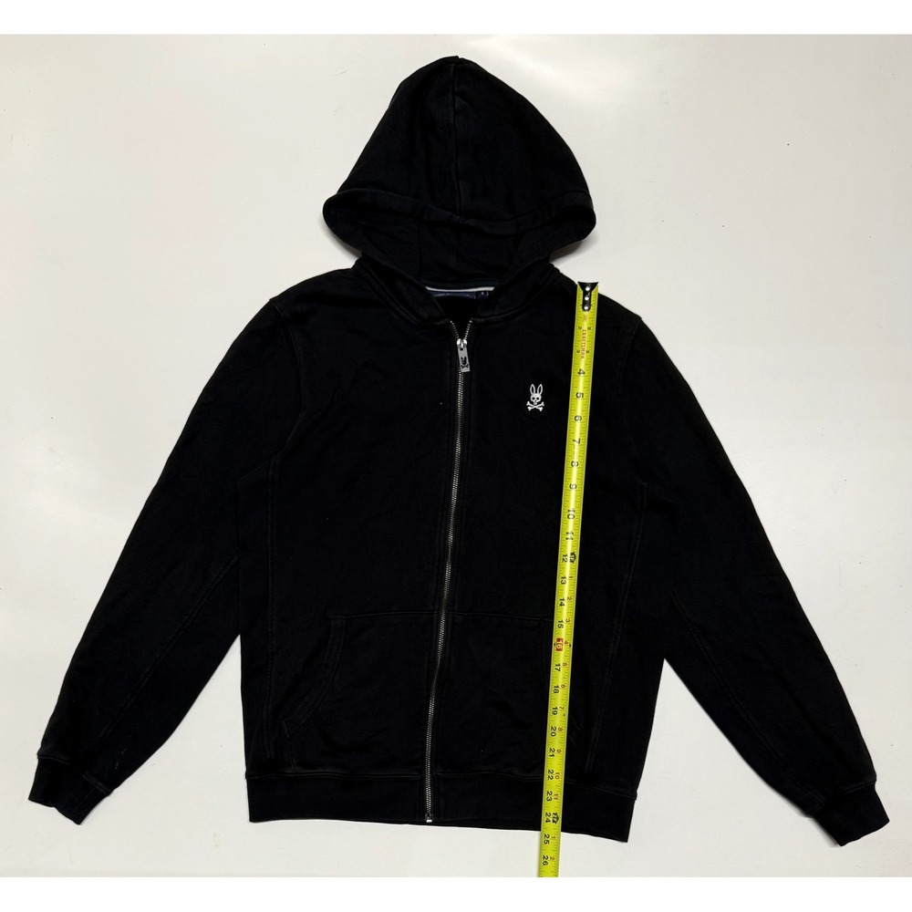 Psycho Bunny Kids Black Full Zip Hoodie Cotton Sweatshirt Size 20 XL TG